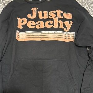 Black 'Just Peachy' Sweatshirt
